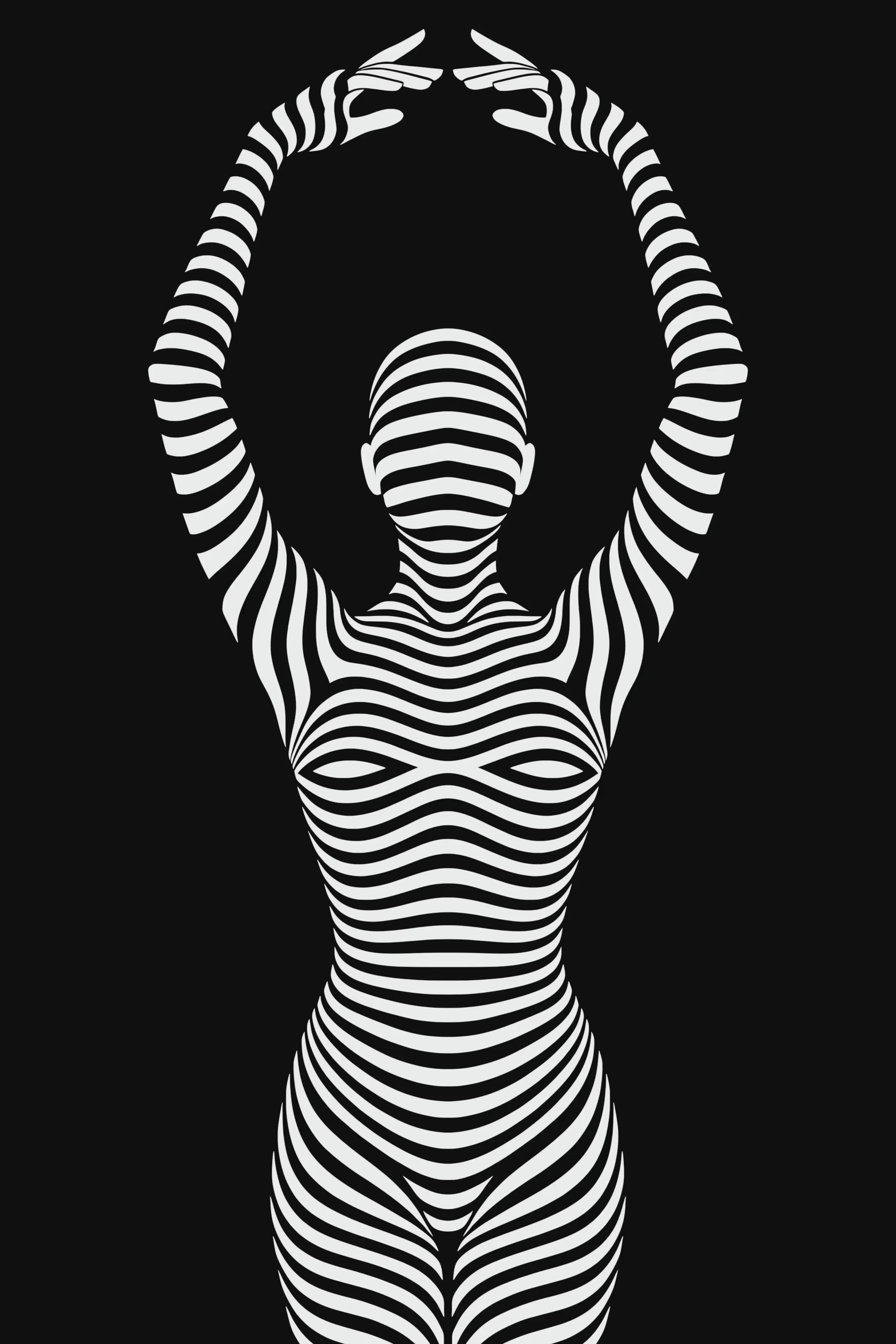 EN POINTE | B&W Minimalist Ballet Dancer | Modern Op Art | 8K - 32K Prints
