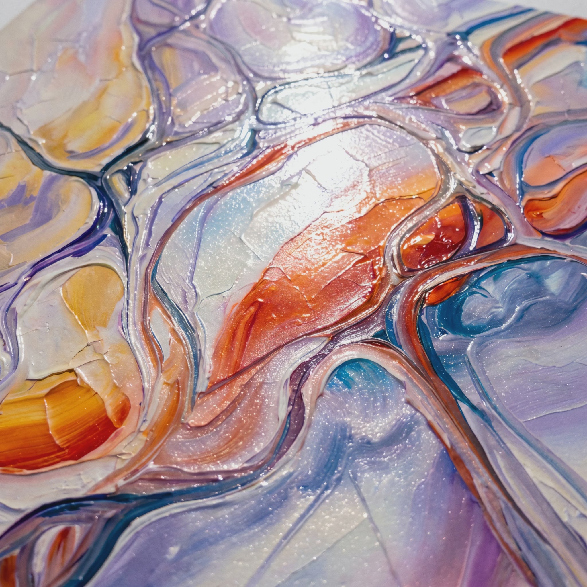 VENA | Vibrant Contemporary Abstract Impasto Wall Art | Modern Luxury Print