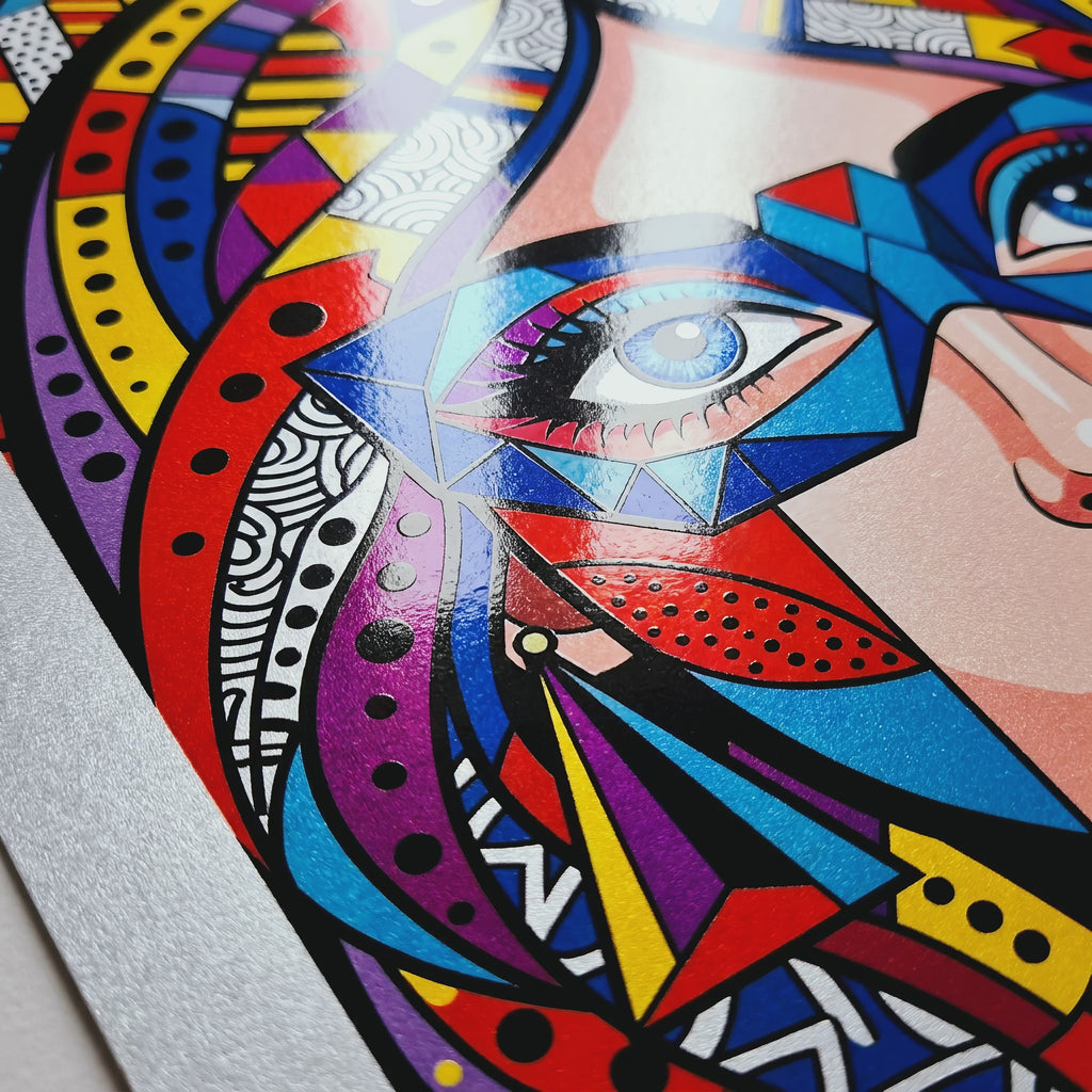 VIXEN | Masked Female Pop Art Portrait | Vibrant Maximalist Wall Art Print
