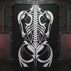 ARMATA | Cybernetic Skeletal Female Body Op Art Print | Luxury Sci-Fi Wall Art