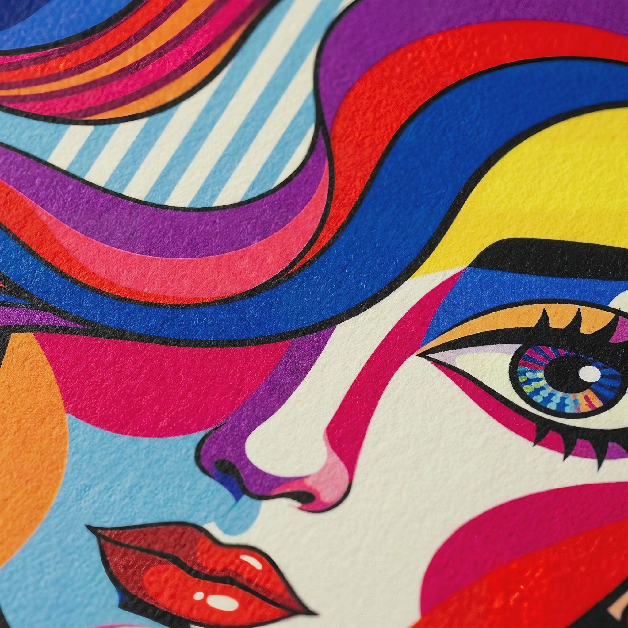 ICON | Vibrant Modern Female Pop Art | Luxury Maximalist Portrait Print