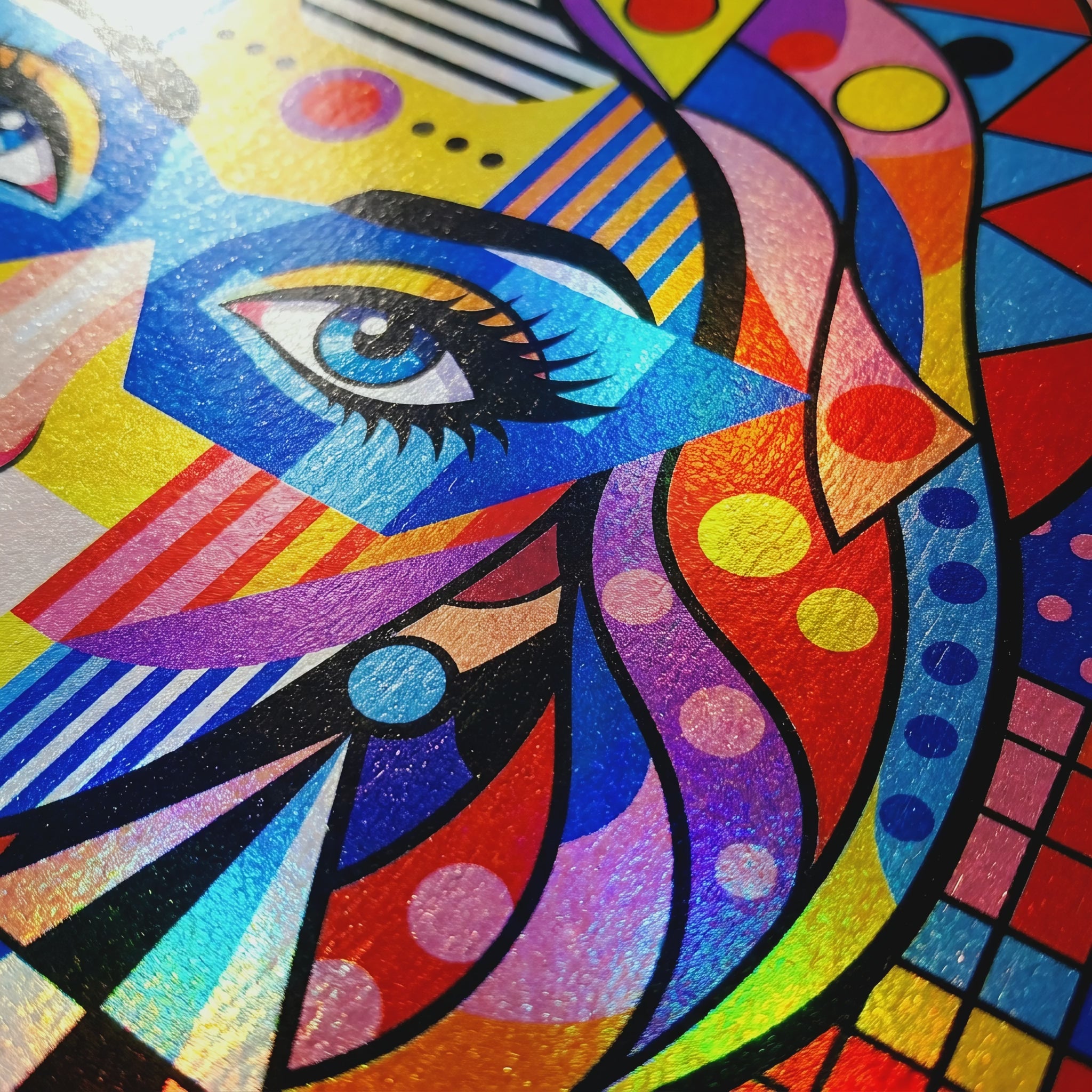 PRIMA | Modern Geometric Female Portrait Wall Art | Vibrant Pop Art Print