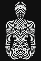 INVITATION | Minimalist Female Figure Op Art | B&W | 8K - 32K Prints