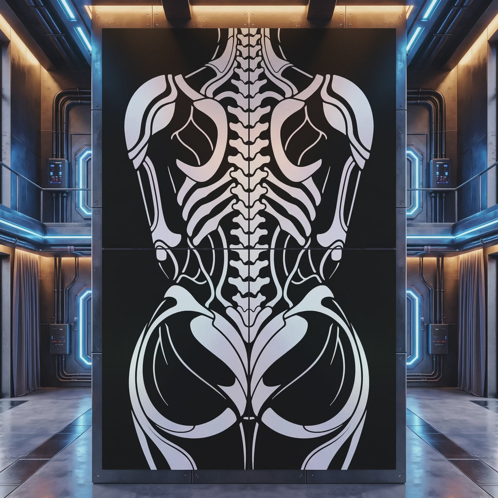 ARMATA | Biomechanical Female Exoskeleton Op Art | Sci-Fi Multi-Print Luxury Wall Art | 1-Of-1