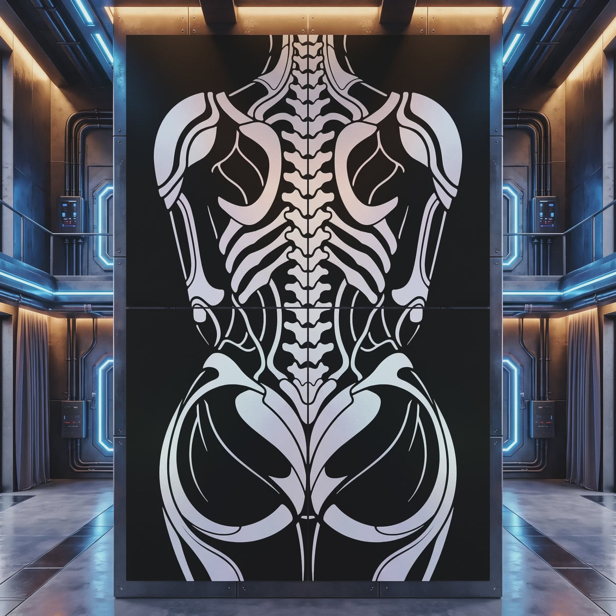 ARMATA | Biomechanical Female Exoskeleton Op Art | Sci-Fi Multi-Print Luxury Wall Art
