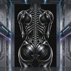 XENIA | Metallic Female Alien Cybernetic Body Op Art | Luxury Gothic Multi-Print Wall Art