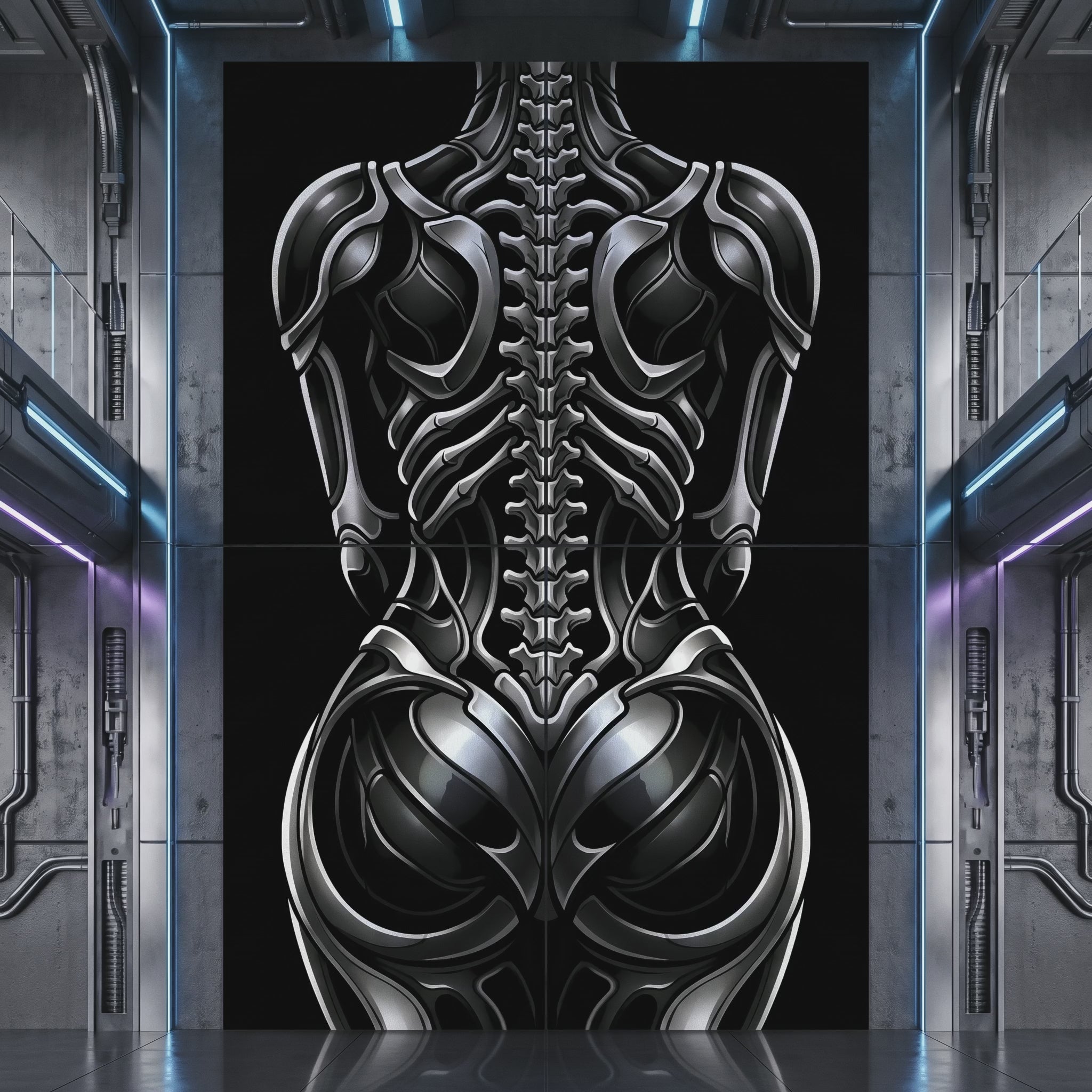 XENIA | Metallic Female Alien Cybernetic Body Op Art | Luxury Gothic Multi-Print Wall Art